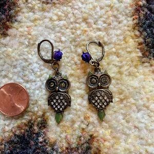 Betsey Johnson owl earrings